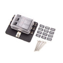 Automotive 6-Way Blade Fuse Holder With Fuse Spade Terminals LED Indicator