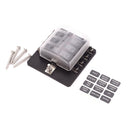 Car Boat 6V/12V/24V 8 Way Fuse Box Holder And Fuse With Red LED Light Kit