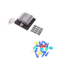 Car Boat 6V/12V/24V 8 Way Fuse Box Holder And Fuse With Red LED Light Kit
