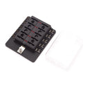 Car Boat 6V/12V/24V 10 Way Fuse Box Holder And Fuse With Red LED Light Kit