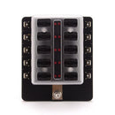 Car Boat 6V/12V/24V 10 Way Fuse Box Holder And Fuse With Red LED Light Kit