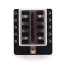 Car Boat 6V/12V/24V 10 Way Fuse Box Holder And Fuse With Red LED Light Kit