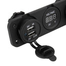 Car Boat Dual USB Charger+Cigarette Lighter Port+Voltmeter Power Outlet
