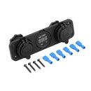 Car Boat Dual USB Charger+Cigarette Lighter Port+Voltmeter Power Outlet