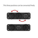 Car Boat Dual USB Charger+Cigarette Lighter Port+Voltmeter Power Outlet