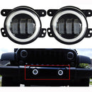 Pair 4'' 30W LED Fog Light Driving Lamp White for Jeep Wrangler