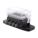 DC12V-24V 4 Way Fuse Box Holder and Fuses with Terminals Kit for Car Boat