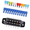 Universal 6 Way Fuse Holder and Blade Fuse with Terminal Kit For Car Boat