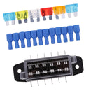 Universal 6 Way Fuse Holder and Blade Fuse with Terminal Kit For Car Boat