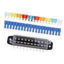 Car Boat DC12-24V 10 Road Fuse Box Holder and Fuse with Spade Terminals Kits