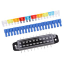 Car Boat DC12-24V 10 Road Fuse Box Holder and Fuse with Spade Terminals Kits