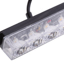 1 Pair Car 4 LED White & Amber Clear Lens Warning Emergency Flash Light Bar