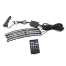 4 in1 12 LED RGB Car SUV Floor Decorative Strip Lights Music with Remote Control