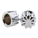 2x Silver Motorcycle Front Axle Nut Covers Kit
