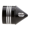 Pair Motorcycle CNC Aluminium Pointed Front Axle Nut Covers Black For Harley