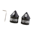 Pair Motorcycle CNC Aluminium Pointed Front Axle Nut Covers Black For Harley
