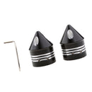 Pair Motorcycle CNC Aluminium Pointed Front Axle Nut Covers Black For Harley