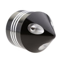 Pair Motorcycle CNC Aluminium Pointed Front Axle Nut Covers Black For Harley