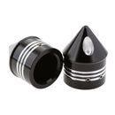 Pair Motorcycle CNC Aluminium Pointed Front Axle Nut Covers Black For Harley