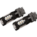 2 Pieces 3157 3057 80W Reverse Backup DRL Brake Stop Light Cool White 7000K