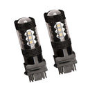 2 Pieces 3157 3057 80W Reverse Backup DRL Brake Stop Light Cool White 7000K