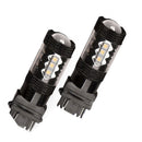 2 Pieces 3157 3057 80W Reverse Backup DRL Brake Stop Light Cool White 7000K