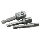 3 Pieces Hex Shank Square Head Drive Socket Extension Rod 1/4'' 3/8'' 1/2