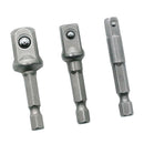 3 Pieces Hex Shank Square Head Drive Socket Extension Rod 1/4'' 3/8'' 1/2