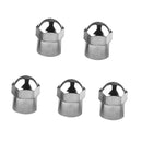 5 Pieces Chrome Plated Plastic Wheel Hex Tire Tyre Valve Stem Caps TPMS SAFE