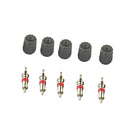 5 Pairs Grey TPMS Service Kit Tire Valve Stem Core Caps Set High Quality