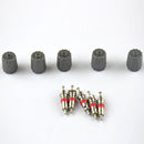 5 Pairs Grey TPMS Service Kit Tire Valve Stem Core Caps Set High Quality