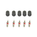 5 Pairs Grey TPMS Service Kit Tire Valve Stem Core Caps Set High Quality