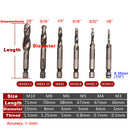 6 Pieces M3 M4 M5 M6 M8 M10 HSS Tap Drill Bit Assortment
