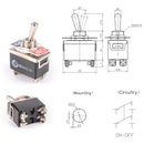 Car Dash Light Flick Toggle Switch On Off DPST 2 Position With Knob Cover