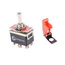 DPDT 6 Terminals On Off On Toggle Switch With Waterproof Cover for Auto Car