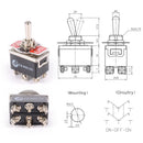 DPDT 6 Terminals On Off On Toggle Switch With Waterproof Cover for Auto Car