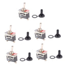 5pcs Car Dash Light Flick Toggle Switch On Off SPST With Knob Cover