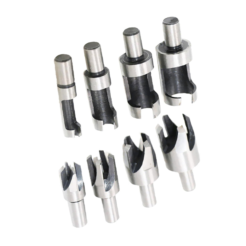 1 Set of 8 Pieces Wood Plug Cutter Straight/Tapered Claw Type Drill Bit Sets