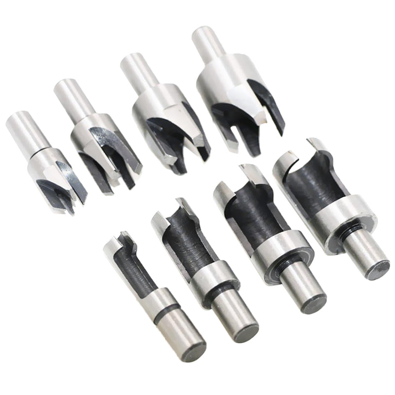 1 Set of 8 Pieces Wood Plug Cutter Straight/Tapered Claw Type Drill Bit Sets