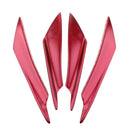 4pcs Red Car Front Bumper Lip Splitter Spoiler Plastic Easy Installation