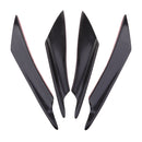 4 Pieces Car Universal Front Bumper Spoiler Lip Splitter Fins Black