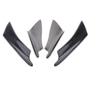 4 Pieces Car Universal Front Bumper Spoiler Lip Splitter Fins Black