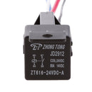 Set Of 3 ZT616 24V A S 80A Car Truck Relay Socket Harness Kit 4Pin 4P 4 Wire High Performance