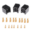 3 Pieces Automotive 80A 5 Pin Relay Socket Connector Holder With Terminals
