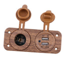 Car Boat Marine Dual USB Charger+Cigarette Lighter Port Power Supply Outlet