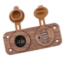 Car Boat Marine Dual USB Charger+Cigarette Lighter Port Power Supply Outlet