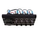 4 Gang LED Waterproof Toggle Switch Panel w/ 5 Breaker Voltmeter Boat/Marine