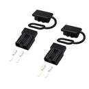2 Sets Winch Trailer 50A 600V Battery Quick Connector Plugs with Dust Caps Black
