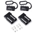 2 Sets Winch Trailer 50A 600V Battery Quick Connector Plugs with Dust Caps Black