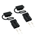2 Sets Winch Trailer 50A 600V Battery Quick Connector Plugs with Dust Caps Black